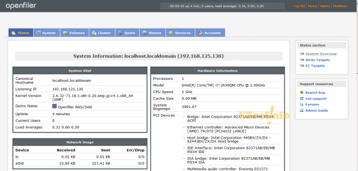 setup ISCSI SAN with Openfiler