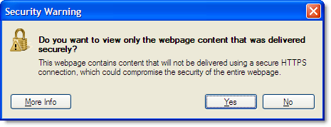 Do you want to view only the webpage content that was delivered securely